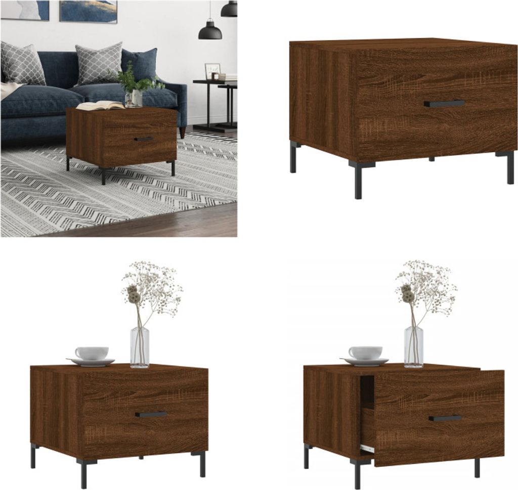 vidaXL Couchtisch Braun Eichen Optik 50x50x40 cm Holzwerkstoff - Couchtisch - Couchtische - Beistelltisch - Beistelltische