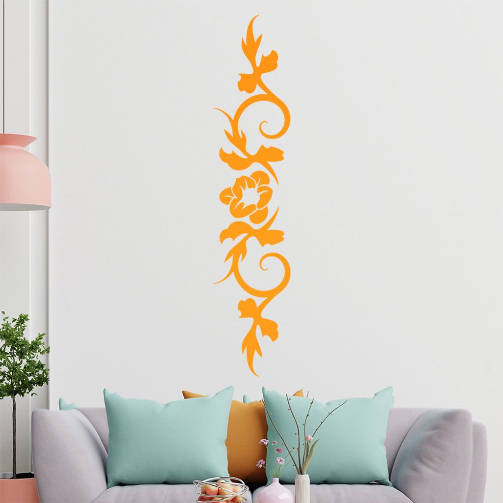 Blume - Linien Wandtattoo in 6 Größen - Wandaufkleber Wall Sticker - Dekoration, Küche, Wohnzimmer, Schlafzimmer, Badezimmer