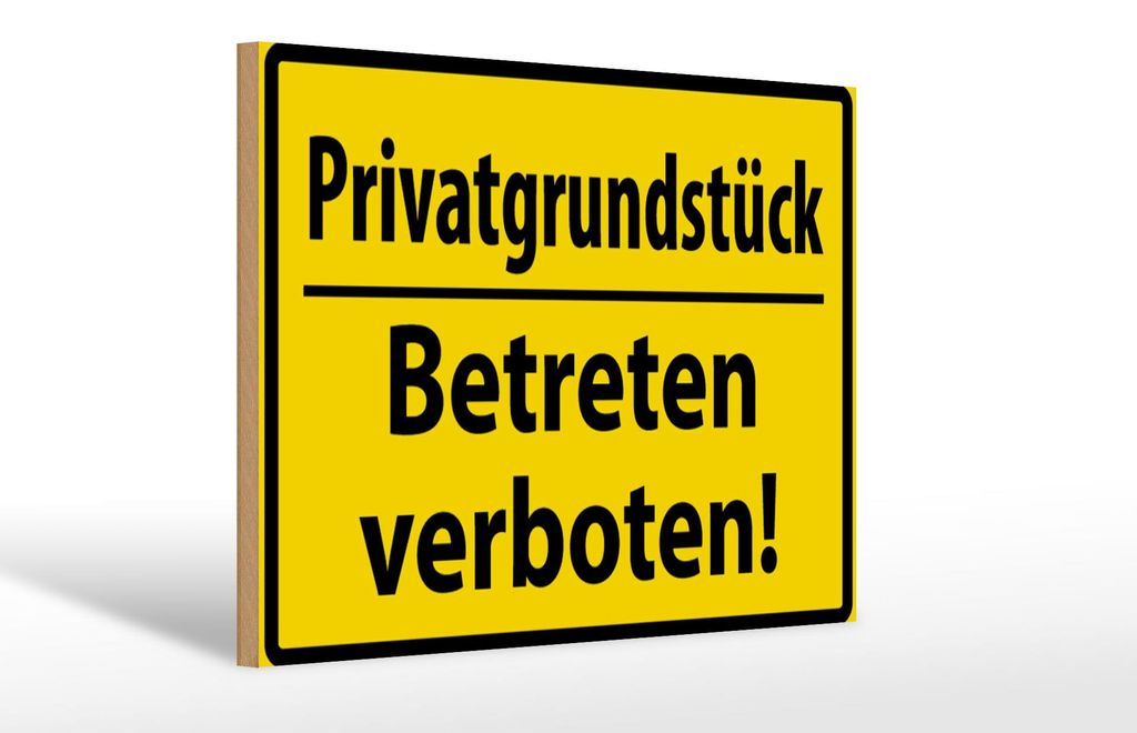 Holzschild Warnschild 30x20cm Privat Betreten verboten