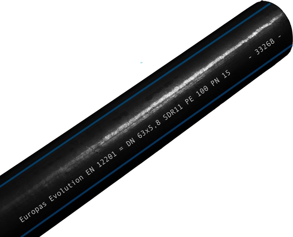 PE 100 Trinkwasserrohr PN15 PE Rohr 63mm 2" 50m DVGW : Ø63 mm x 50 m Größe: Ø63 mm x 50 m