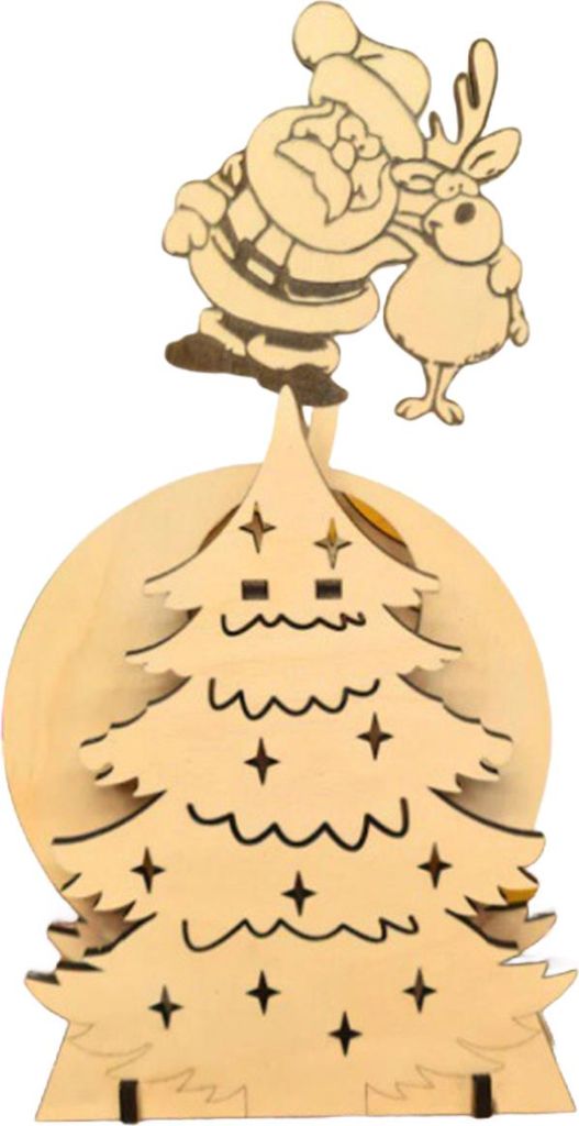 Schaukelnder Weihnachtsmann aus Holz, handgefertigte Weihnachtsfigur für die Fensterbank, Tischplatte, festliche Dekoration für Zuhause und Gesch...