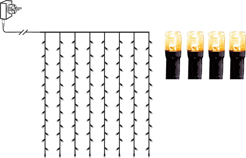 Star Trading LED-Lichtervorhang "Serie LED", 120 LED, 1,3x2 Produktbild 