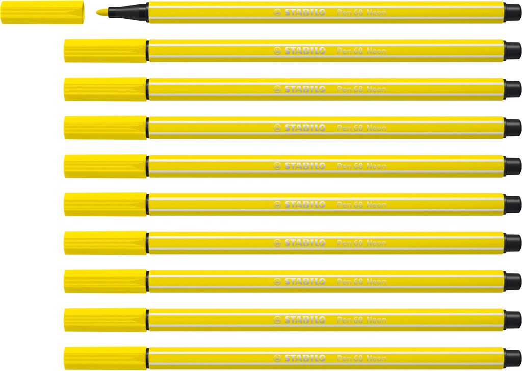 Premium-Filzstift - STABILO Pen 68 - 10er Pack - neongelb