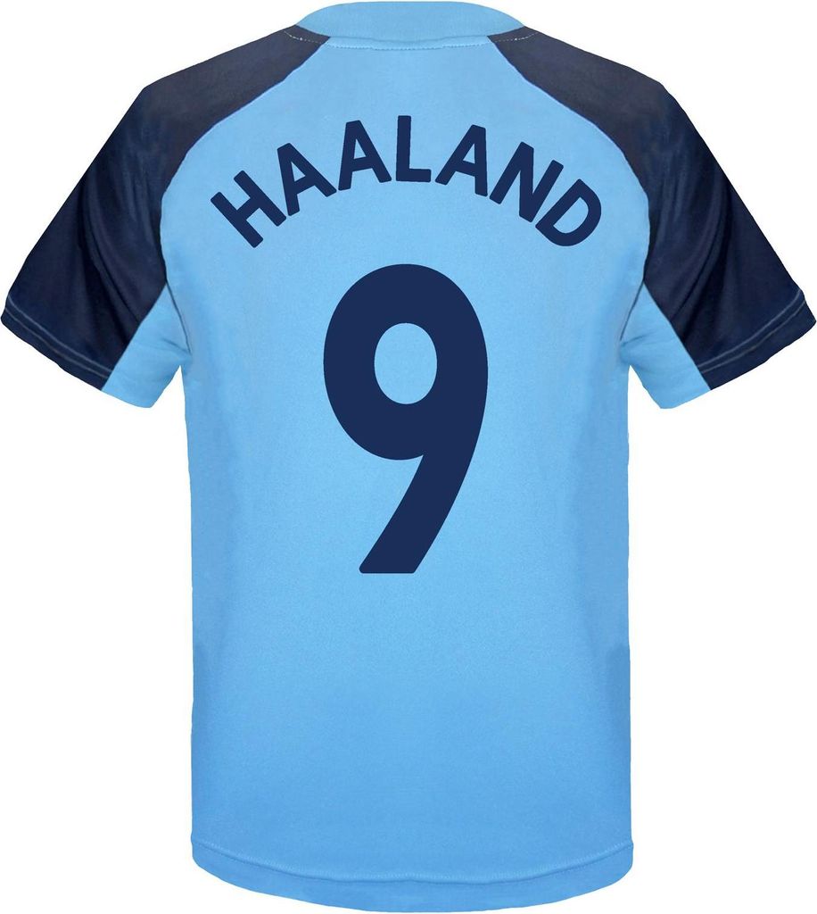 Manchester City FC - "Haaland" T-Shirt für Jungen, Polyester GF463 (134) (Himmelblau)