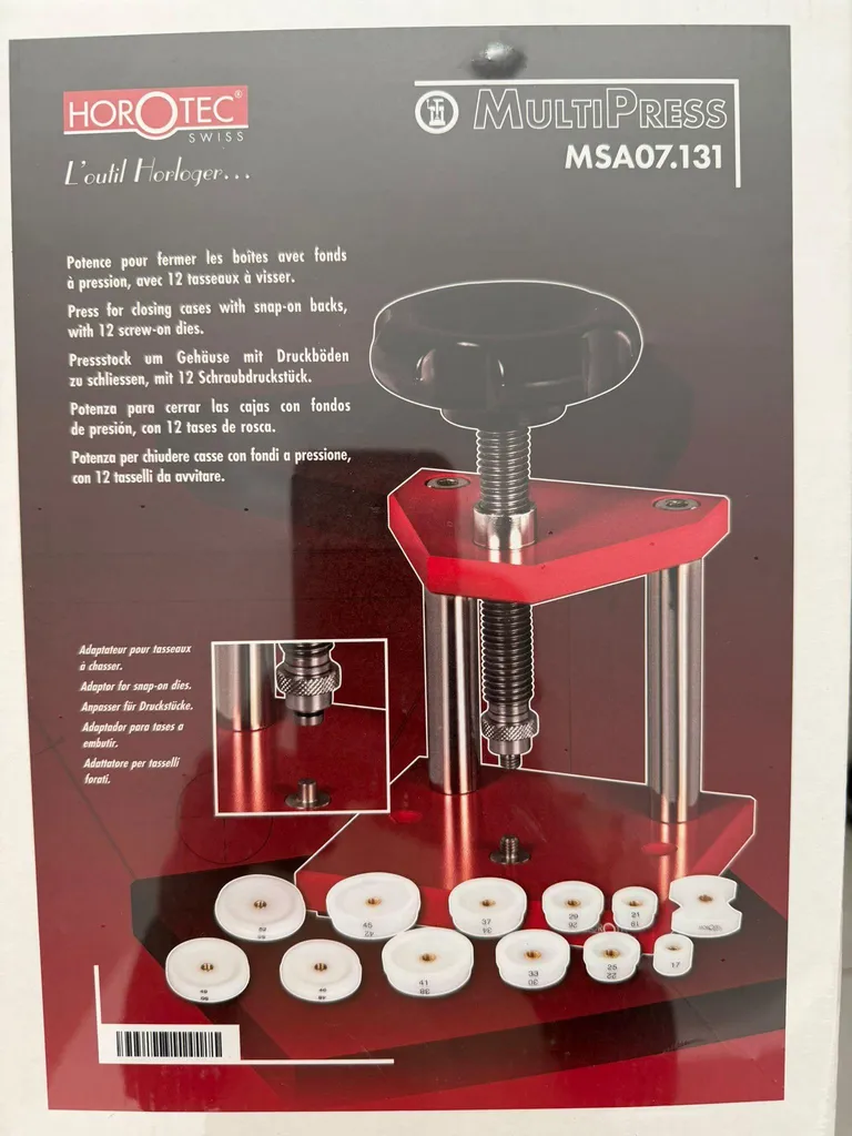 Presse à Fermer les Boîtiers Horotec Big-Press XL 12 pour Horlogerie Pro