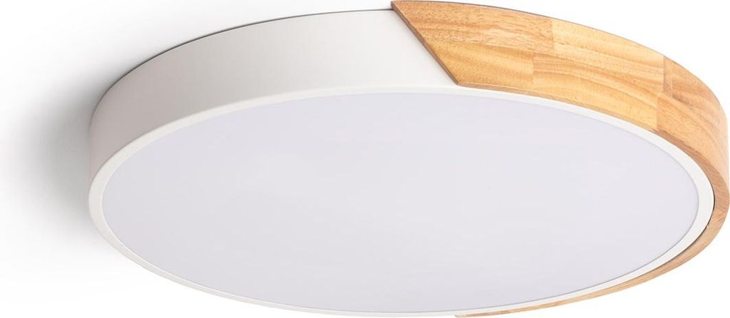 LED Deckenleuchte 24W Rund Holz und Aluminium Ø418 mm CCT Produktbild 