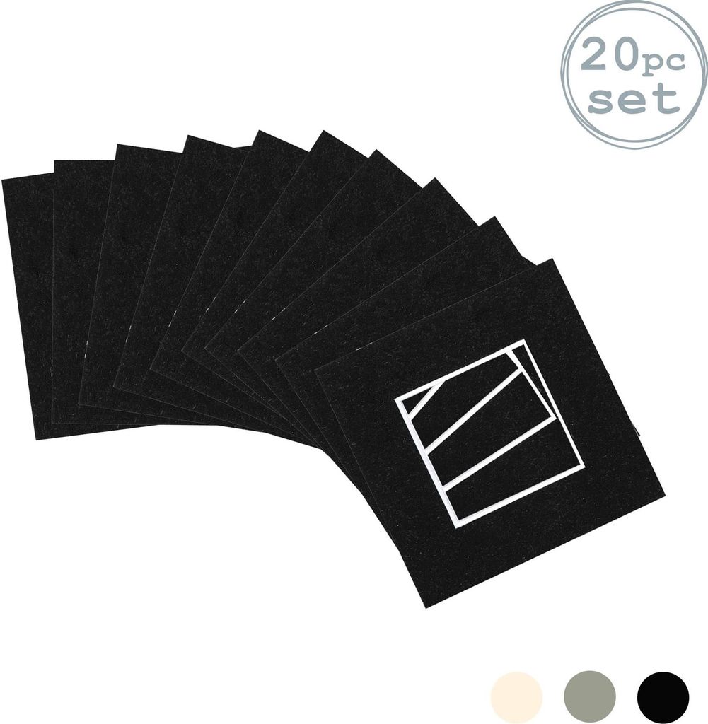 Nicola Spring 20pc Bild Photo Mounts Set - To Fit Frame-Größe 4 x 4 für Bildgröße 2 x 2 - Schwarz