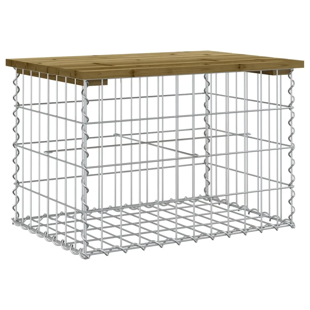 SYFAX™ Panca da Giardino Design Gabbione 63x44x42 cm Pino Impregnato