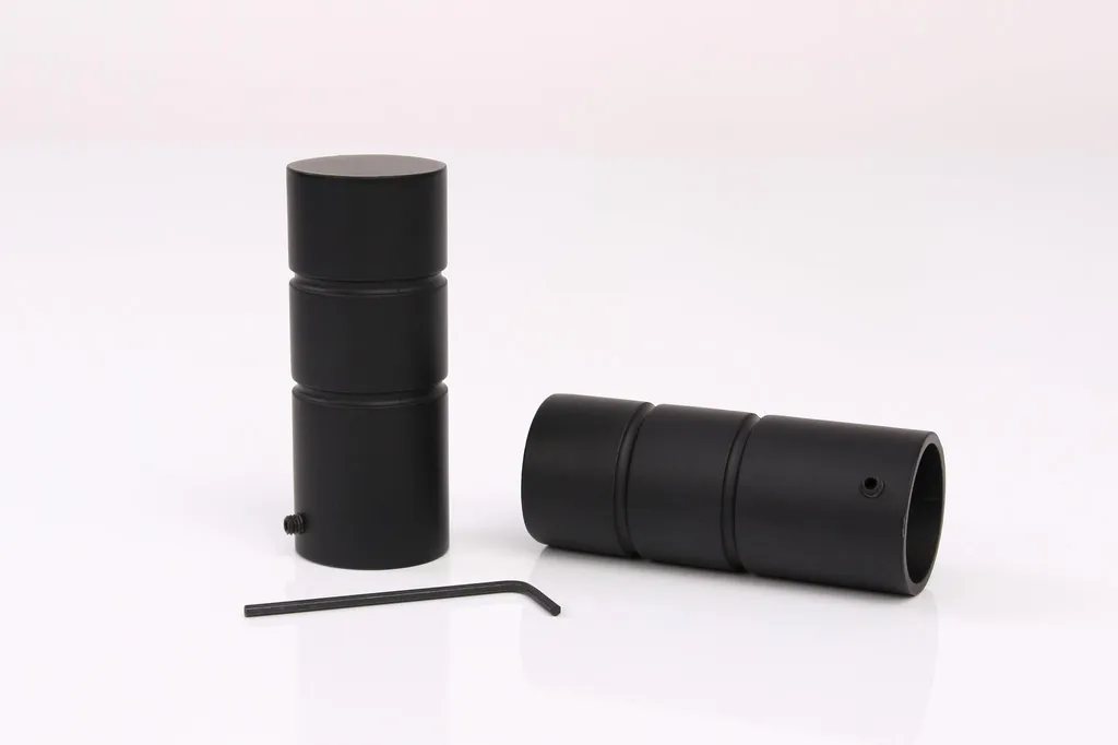 Deco Window Asta per tenda estensibile con staffe per porte e finestre, lunghezza regolabile, doppio asta telescopica con finali cilindrici in marmo (diametro 25 mm, argento satinato