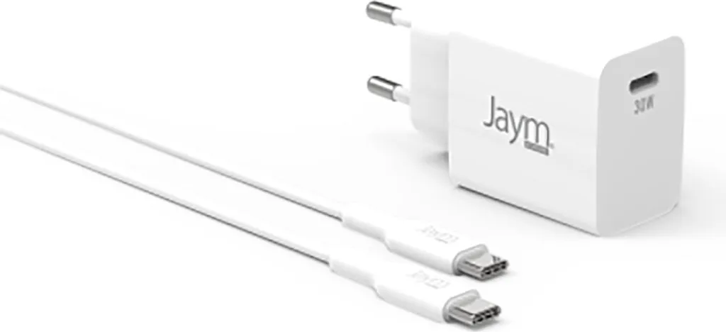 Jaym 30W GaN USB-C Ultra-Compact Charger | Fast Charge + 2m Cable