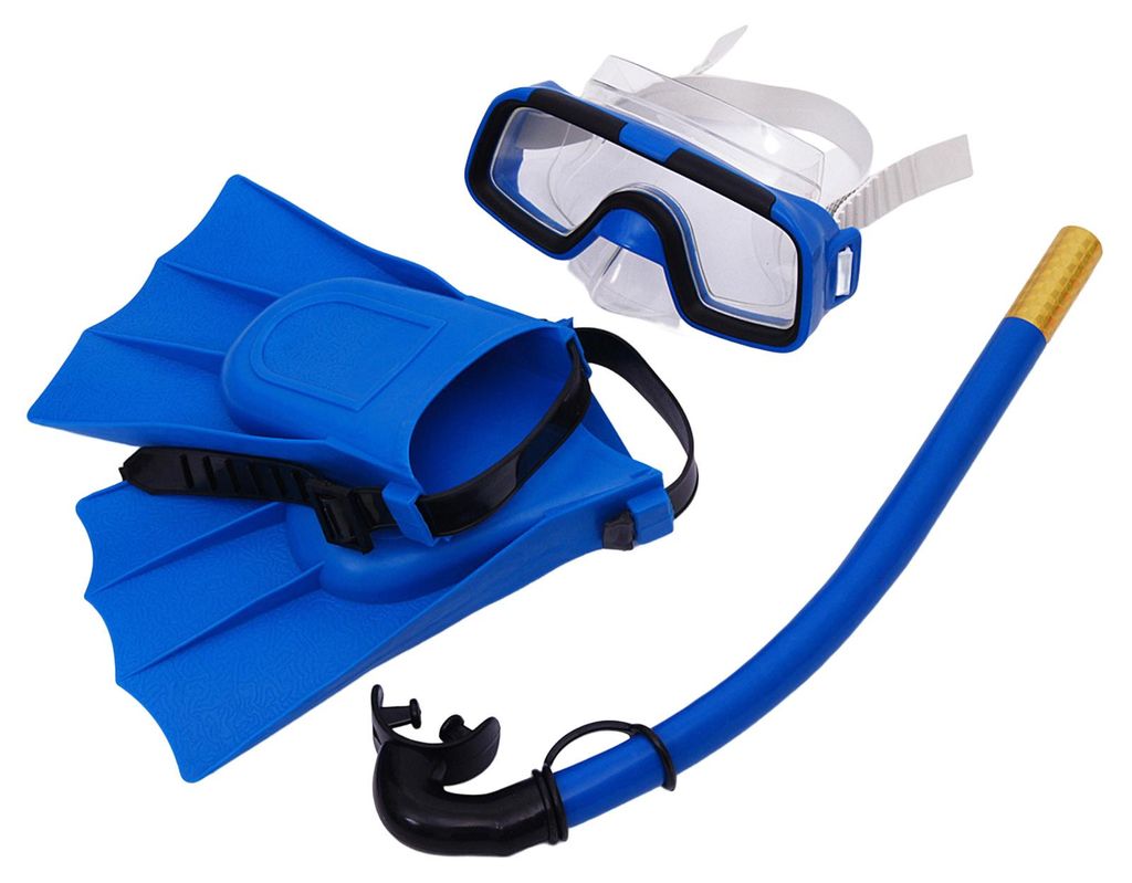 Set Schnorchelbrille, robust, atmungsaktiv, wasserdicht, weites Sichtfeld, Schwimmbrille für Kinder, Schnorchelflossen zum Tauchen