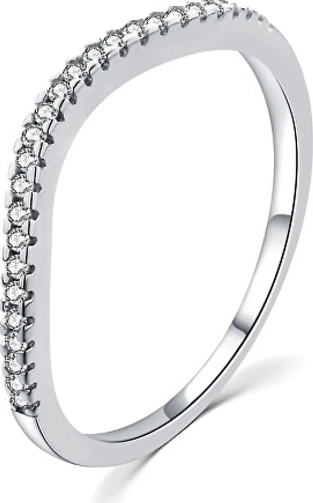 Bague en argent anti-allergique R00023 - Bijou discret zircon 58 mm