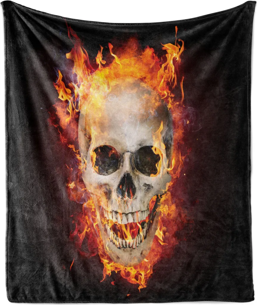 Coperta Regalo Gotica ABAKUHAUS 175x230 | Teschio Luminoso Pile