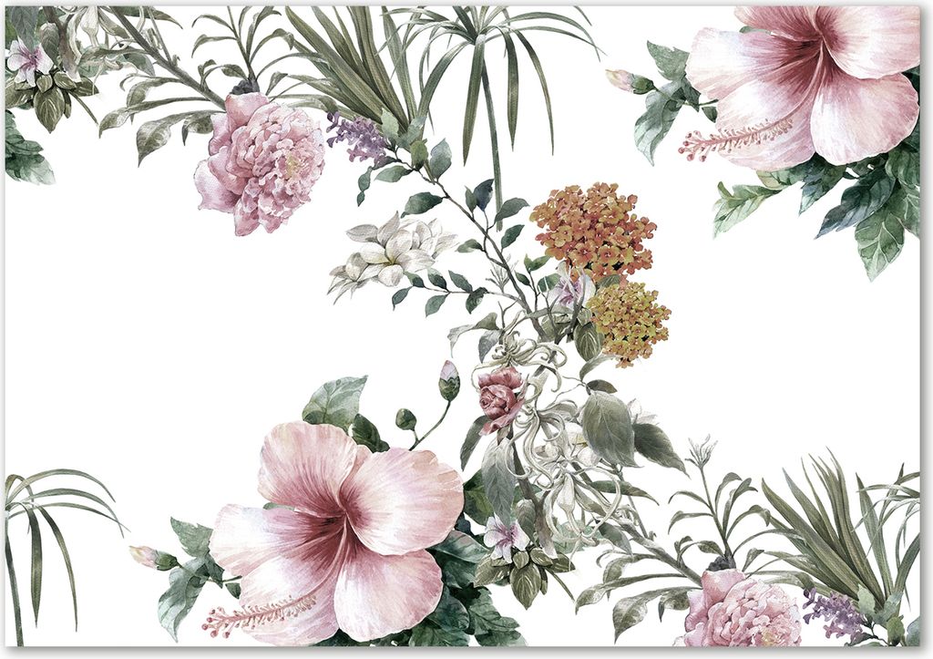 Tulup Leinwandbild - 100x70 cm - Wandkunst - Drucke auf Leinwand - Leinwanddruck - Blumen & Pflanzen - Mehrfarbig - Blumenmuster