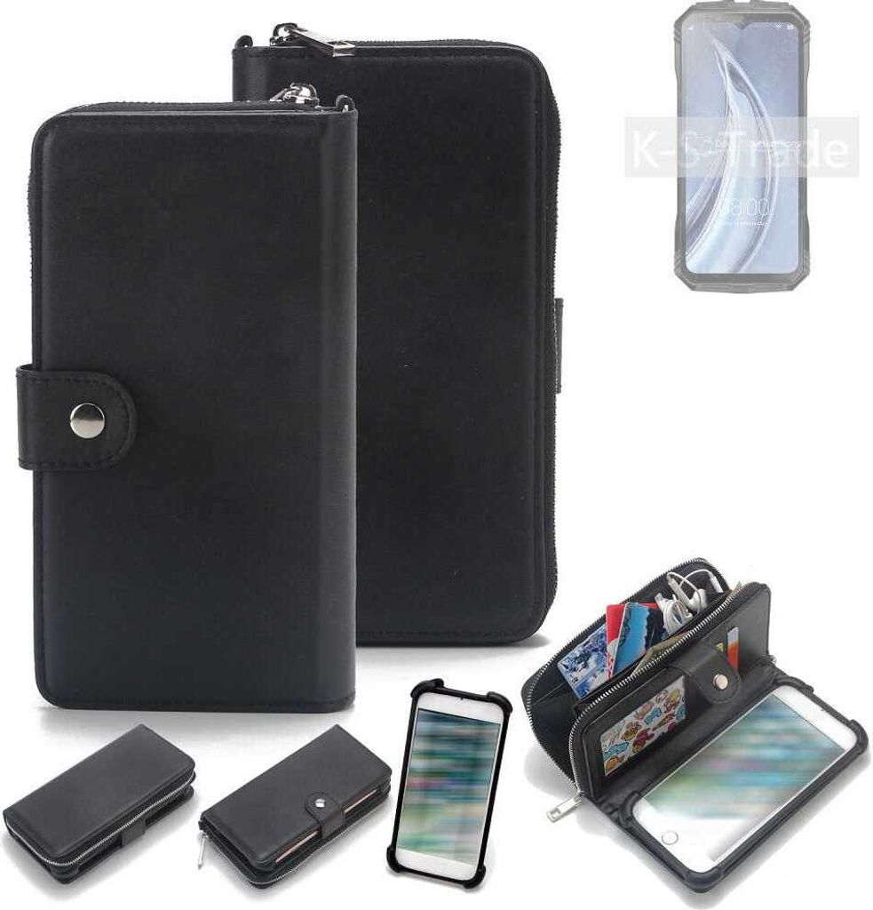 K-S-Trade 2in1 Handyhülle Schutzhülle kompatibel mit Doogee S100 & Portemonnee Cover Handy Hülle Case Etui Geldbörse Wallet Bookstyle Hülle