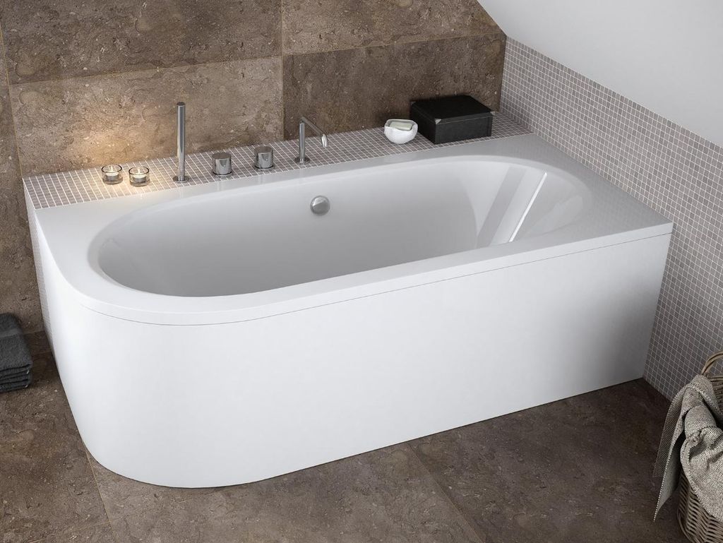 Baignoire d'angle 150x75 droite avec tablier acrylique, Image du produit 