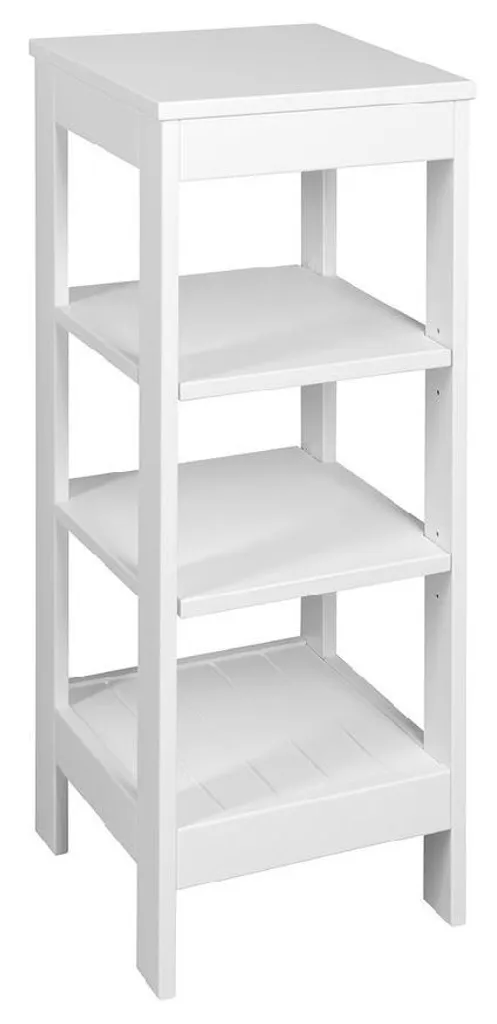 Petit Meuble Étagère Design 86 cm de Haut Blanc Mat - Aqualine Etide ET086