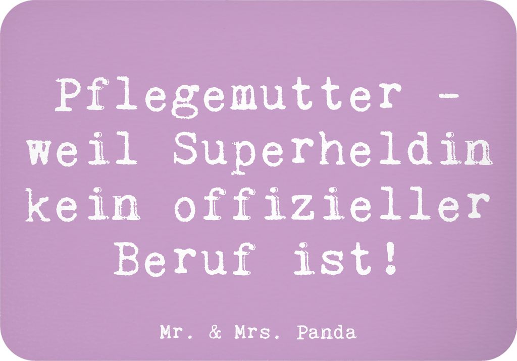 Mr. & Mrs. Panda magnet Spruch Pflegemutter Superheldin - Lavendeltraum - Geschenk, zettelhalter, Handarbeit, Kühlschrankmagnet, Pflegekind, white...