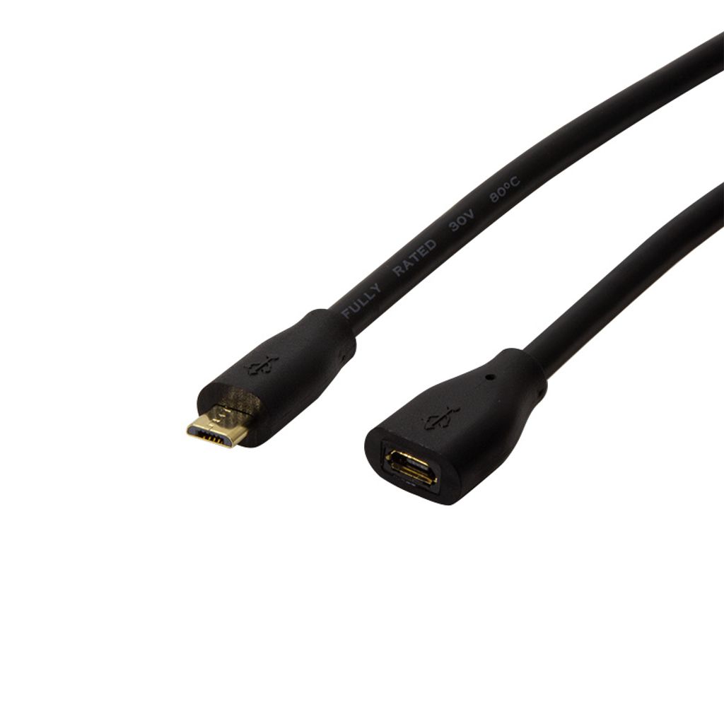 Logilink USB 2.0 Verlängerungskabel, Micro-B, 0,5m schwarz Immagine del prodotto 