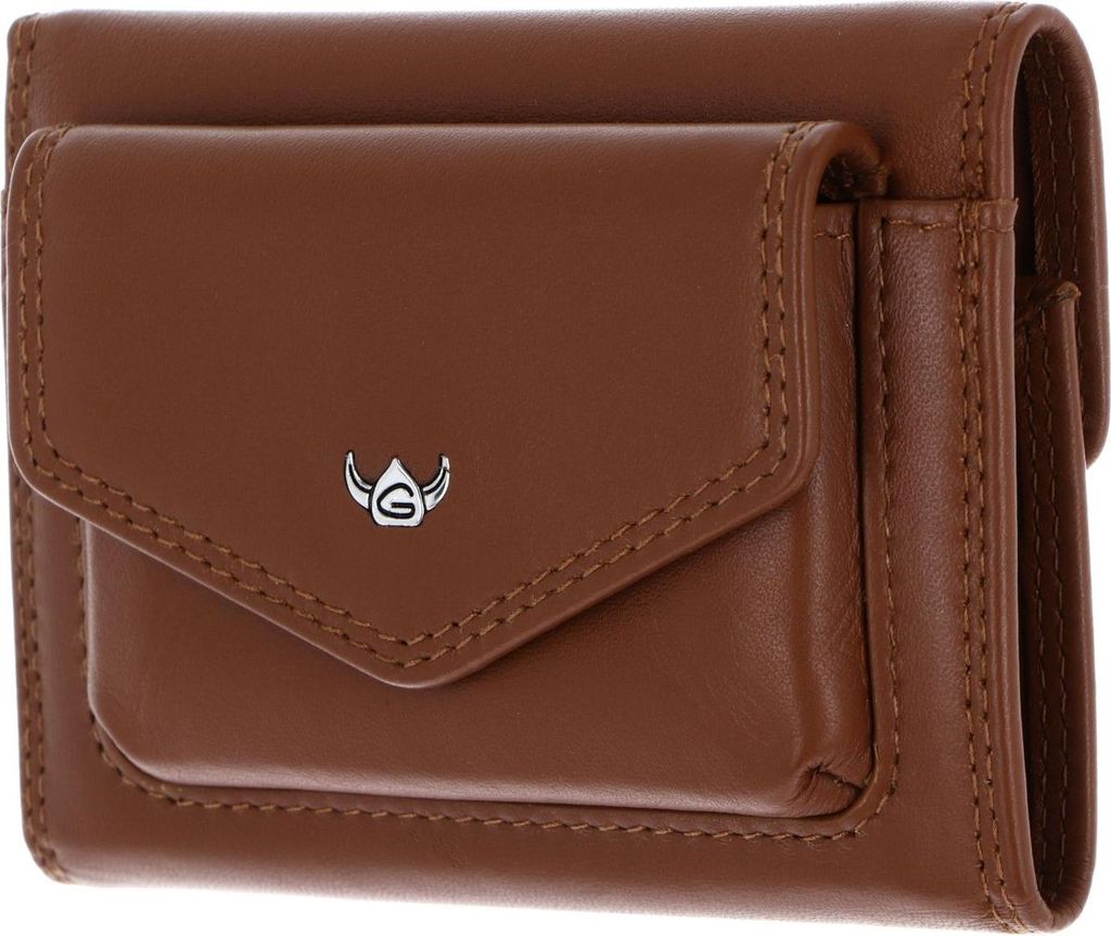 Golden Head Leder Geldbörse Polo RFID Protect Minischeintasche 1079 Cognac braun