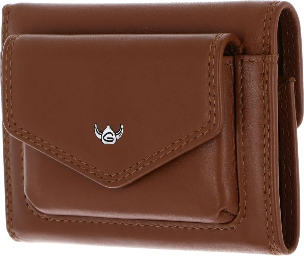 Golden Head Pelle portafoglio Polo RFID Protect Minischeintasche 1079 Cognac marrone