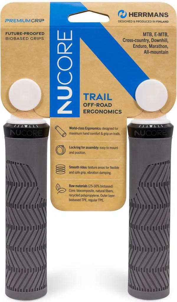 Herrmans Griff Trail Wave Grey - Poignées VTT ergonomiques gris foncé