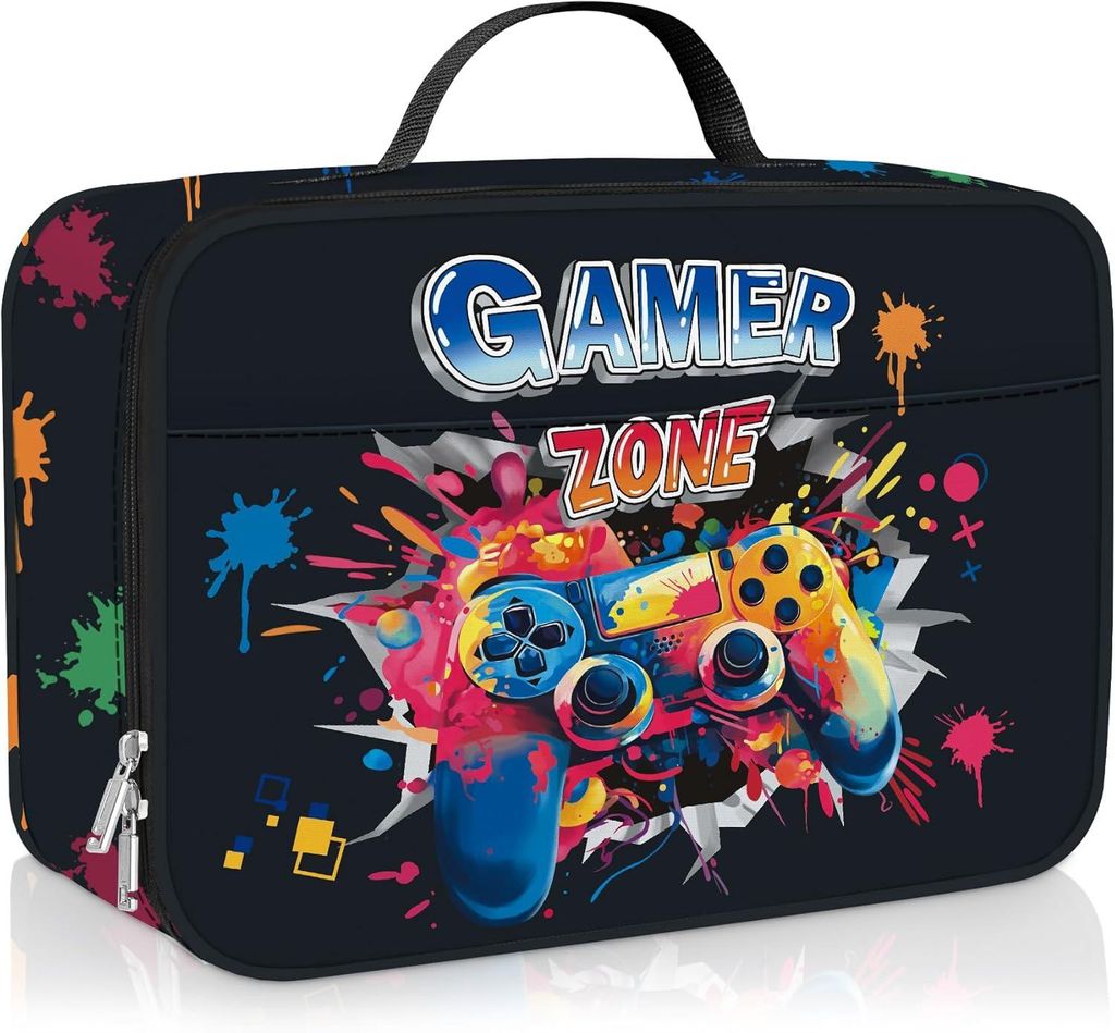 3D-isolierte Lunch-Tasche für Kinder, kleine Kühltasche mit LKW-Motiv für Jungen, wasserdichte Lunch-Tasche für Picknick, Schule, Gamer-Controller