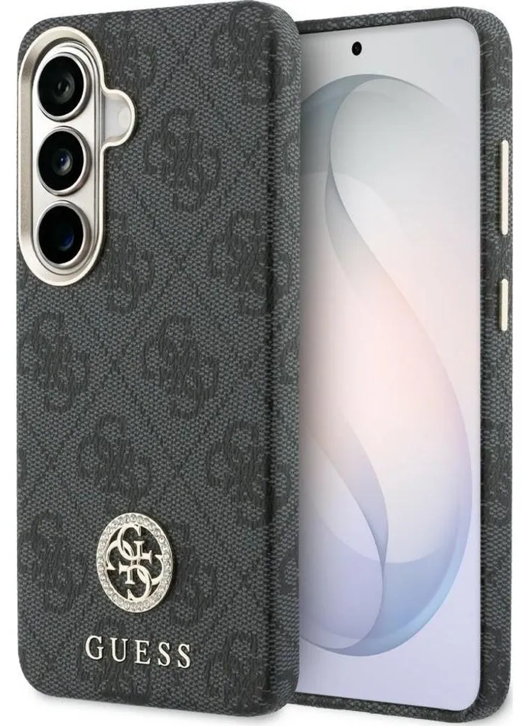 Coque MagSafe Galaxy S26 Plus Guess Saffiano avec Strass Noir et Doré