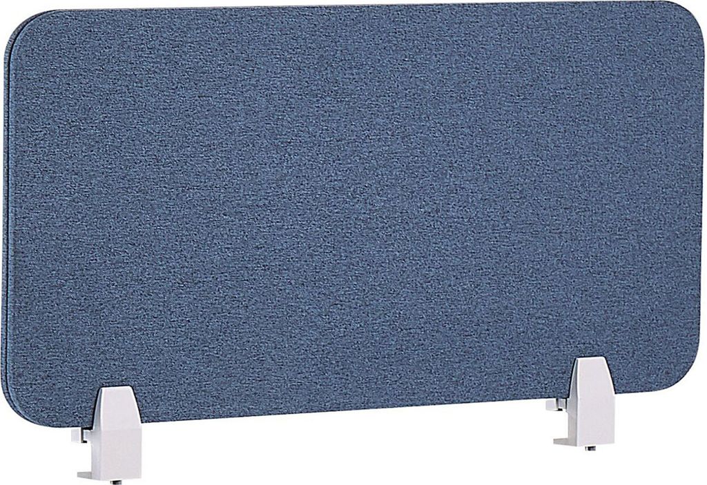 BELIANI Schreibtisch Trennwand Blau Polster PET Kunststoff 80 x 40 cm zum Aufstellen Klemmen Schallschutz Sichtschutz Pinnwand Büro Home Office