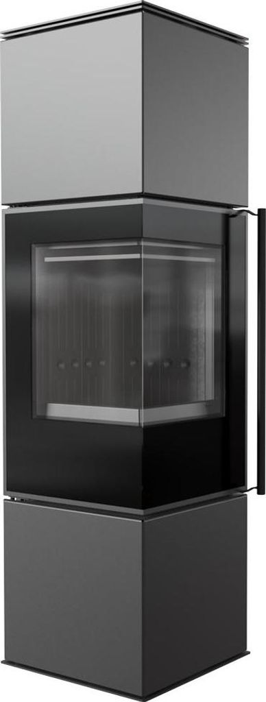 Kaminofen aus Stahl KRATKI REN/M links Ø 150 7 kW schwarz Verkleidung mit Türfeder