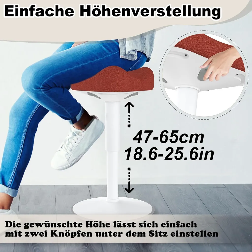 Siège Assis-Debout à Bascule Tabouret de Bureau Actif Design Triangle