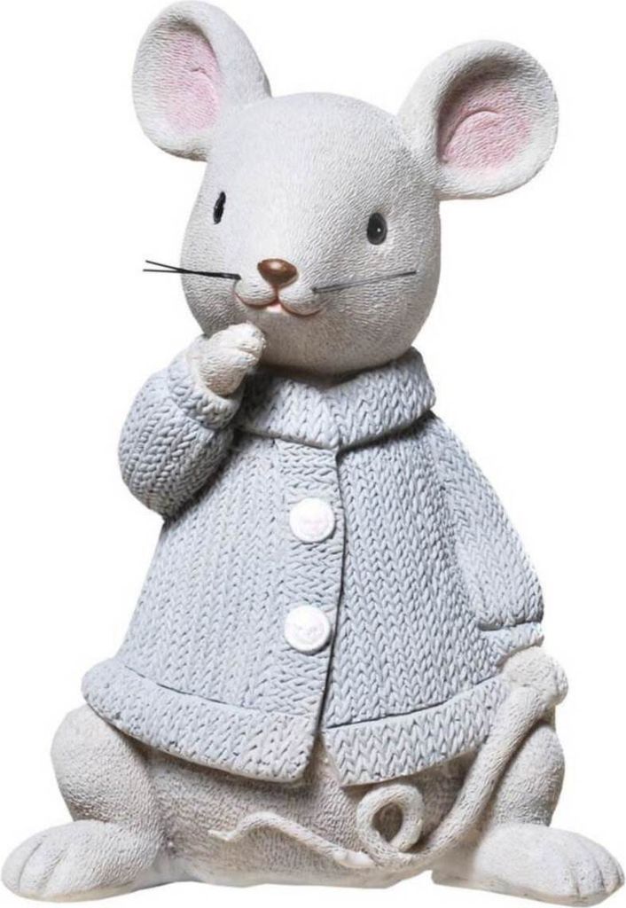 Spardose Maus-Figur, Grau-Rosa, mit Verschluss, 17,5 x 12 Produktbild 