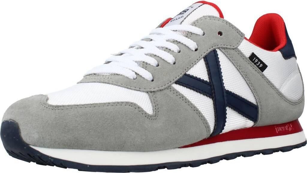 Munich Massana 434 Herren Schnürung Lässige Turnschuhe Mit 1939 Label Weiß Grau – 11,5 UK - 46 EU - 12 US / Weiß grau