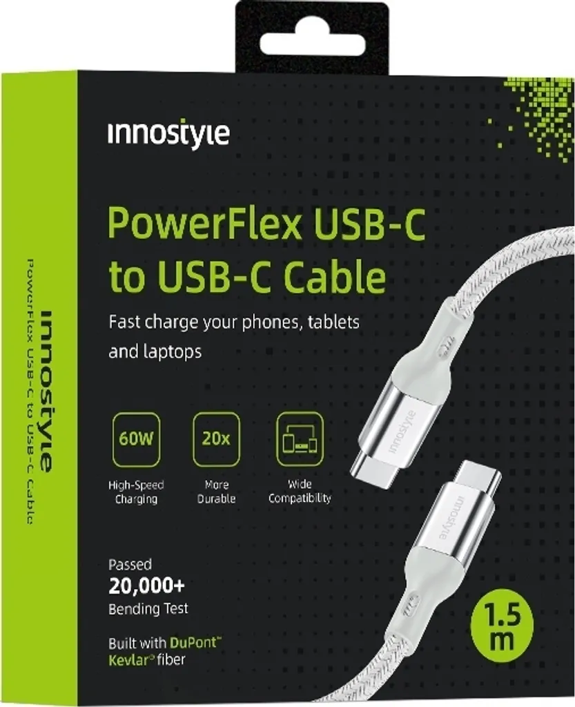 Cavo Ricarica Rapida USB-C Innostyle 2M 60W Argento - Universale