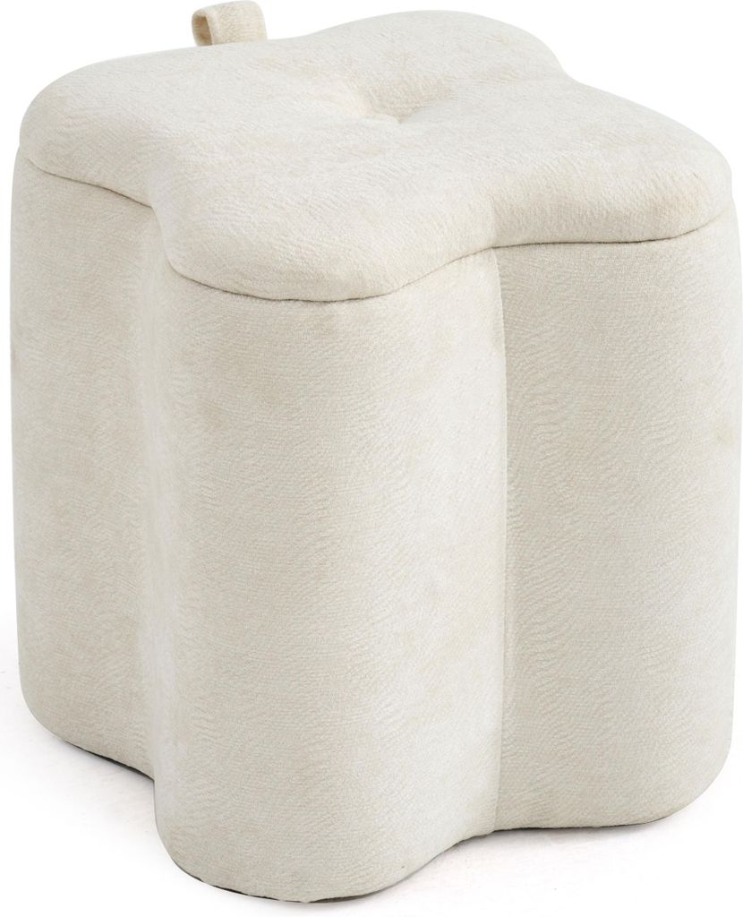 Pouf aus glitzerndem Samt in Kleeblattform mit Griff – originelles, elegantes und praktisches Design für Wohnzimmer und Schlafzimmer – LUCKY ...