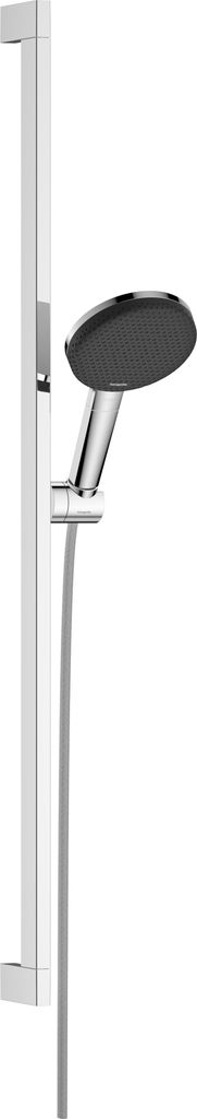 hansgrohe Raindance Alive Select S Brauseset 125 3-jet EcoSmart mit Brausestange Unica E PURO 90cm und Easy Slide Brausehalter, 24601000