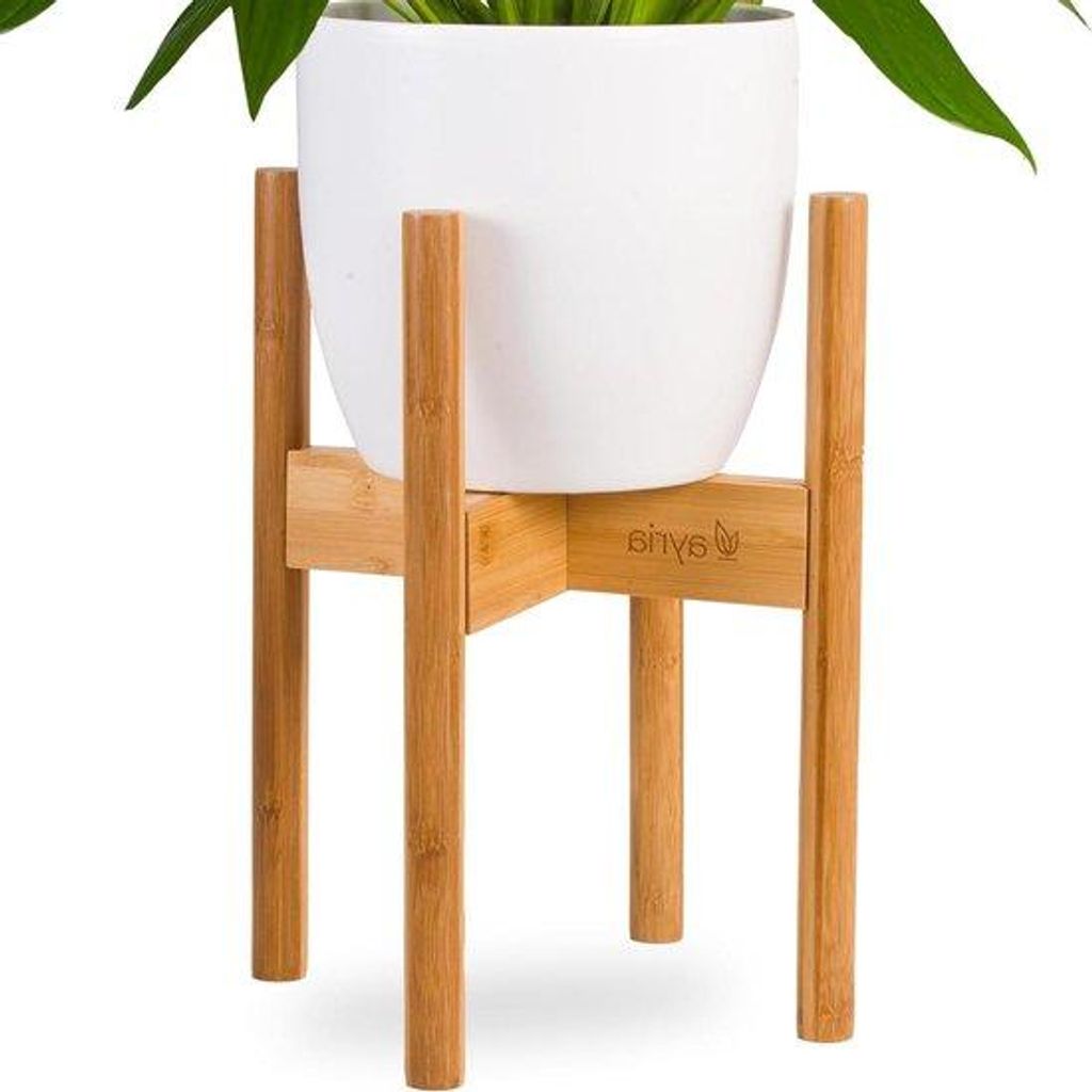 Pflanzenständer Bambus höhenverstellbar bis 30cm Naturbambus