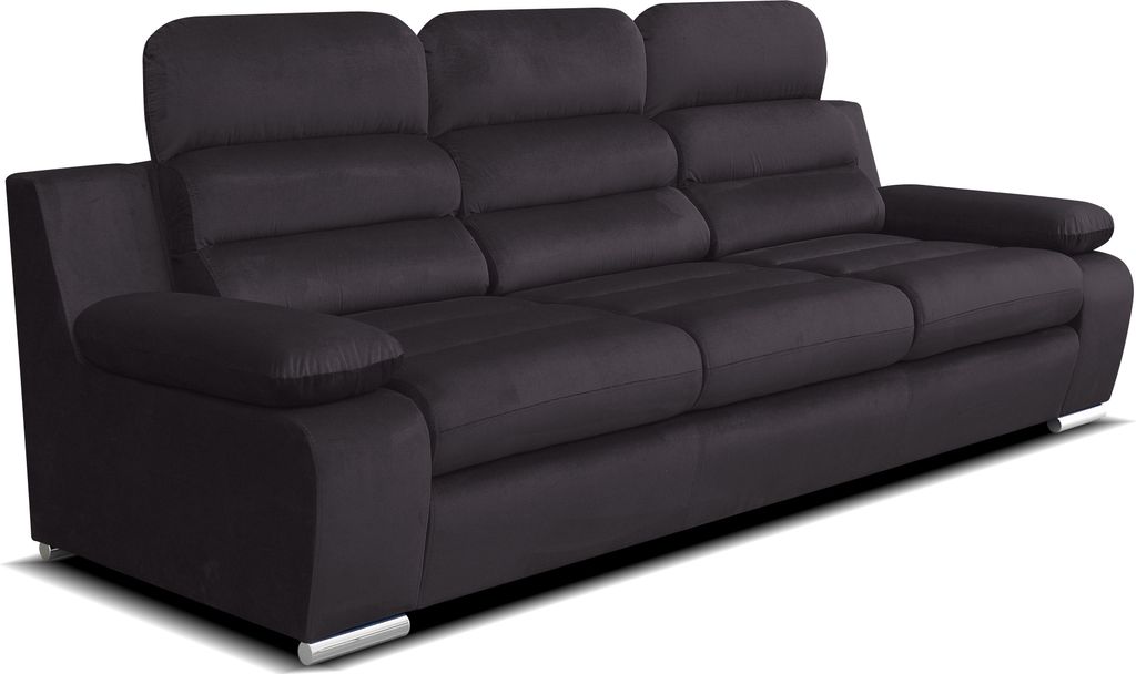 Amber Sofa 3-Sitzer mit Schlaffunktion 238 x 96 x 95 cm, Schwarz