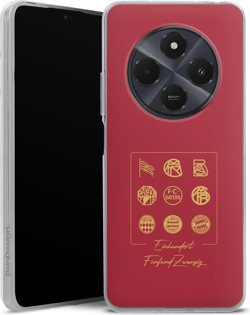DeinDesign Handyhülle für Xiaomi Redmi 14C Silikon Hülle Case Smartphone Schutzhülle FC Bayern München Fanartikel FCB 125 Jahre