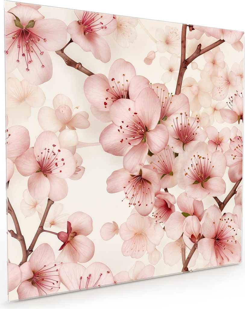 Küchenrückwand Spritzschutz Glas mit Motiv Kirschblüten 40 x 40 cm