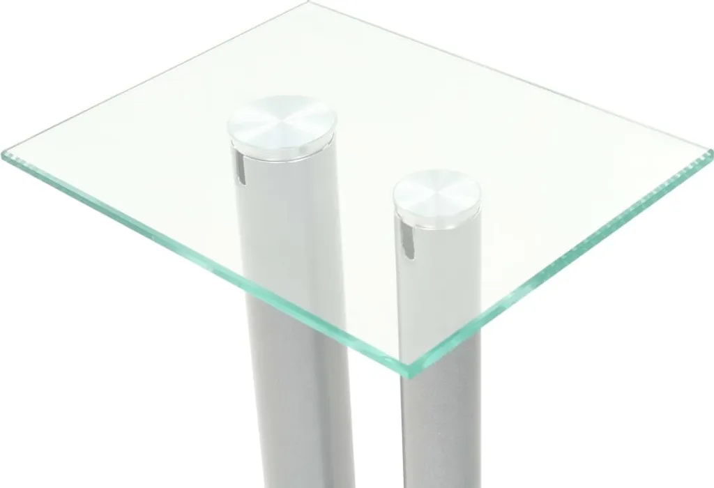 Set 2 Supporti Casse Audio vidaXL Vetro e Argento - Offerta Coppia - 3