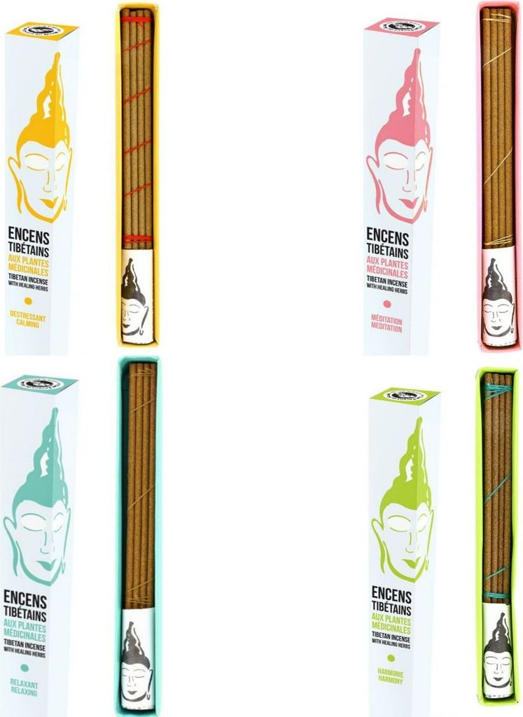 Set Tibetische Räucherstäbchen - Gleichgewicht der Energien - 4 x 16 Stäbchen.