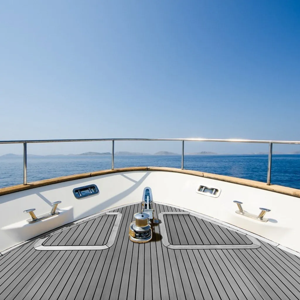 Plancher de Bateau en Teck Synthétique Gris, Mousse EVA Antidérapante - 4