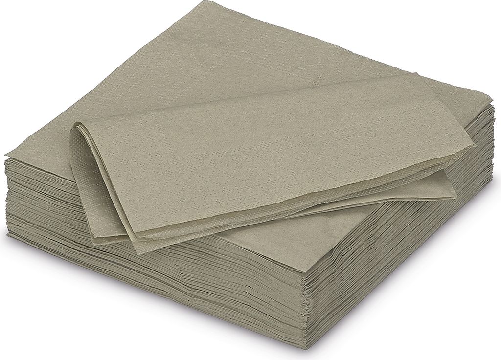 Servietten aus Papier 25x25cm 2-lagig 50 Stück Taupe
