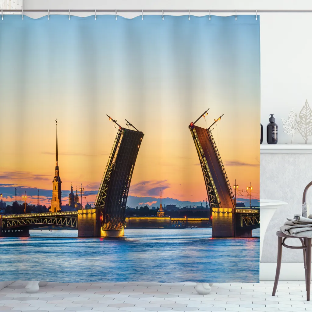 Tenda da Doccia Design Paesaggio ABAKUHAUS 175x180 cm - Antimuffa