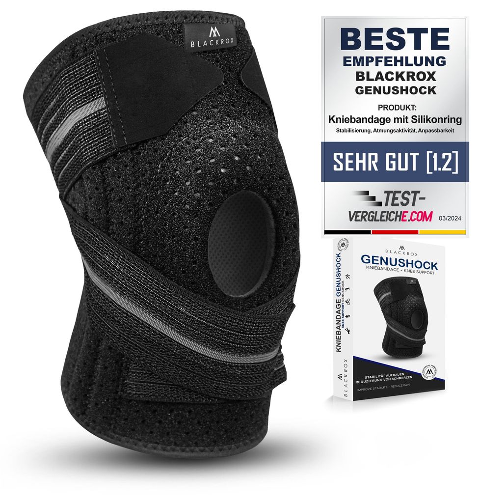 BLACKROX GENUSHOCK Kniebandage Silikonring – Sport Produktbild 