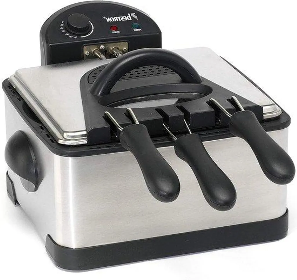 Friteuse Zone Froide 4L Inox - Cuisson Saine et Hublot de Surveillance
