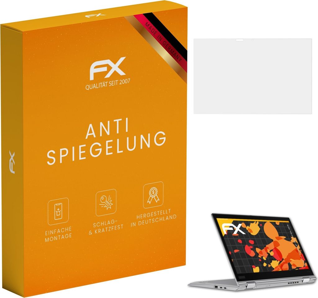 atFoliX FX-Antireflex 2x Schutzfolie kompatibel mit Lenovo ThinkPad X1 Yoga (3rd Gen. 2018) Displayfolie