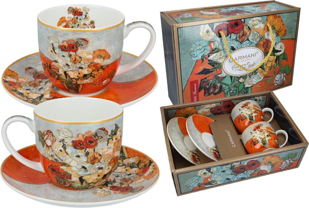 Set van 2 kopjes en schoteltjes - V. van Gogh, rozen en Productafbeelding 