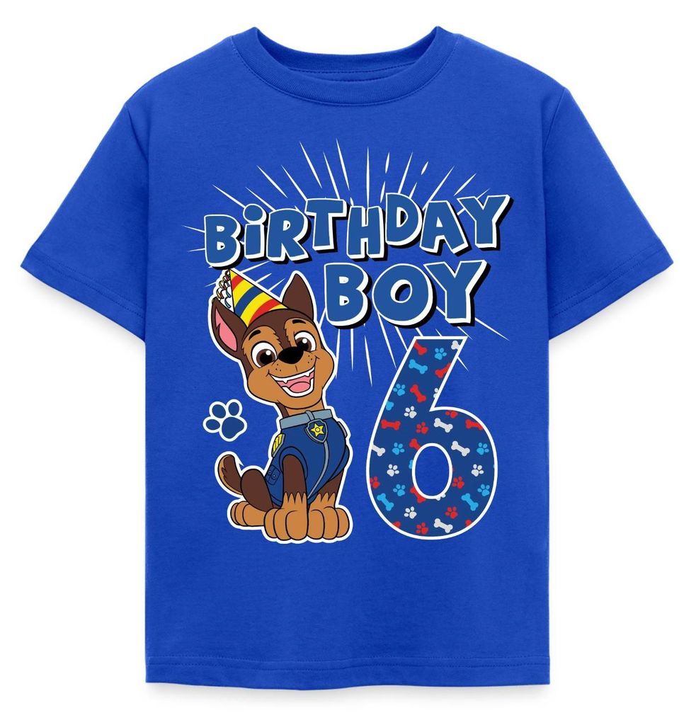 Spreadshirt Paw Patrol Geschenk 6 Jahre 6. Geburtstag Chase Produktbild 